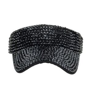 MADD HATTER RHINESTONE BLING VISOR HAT BLACK, New